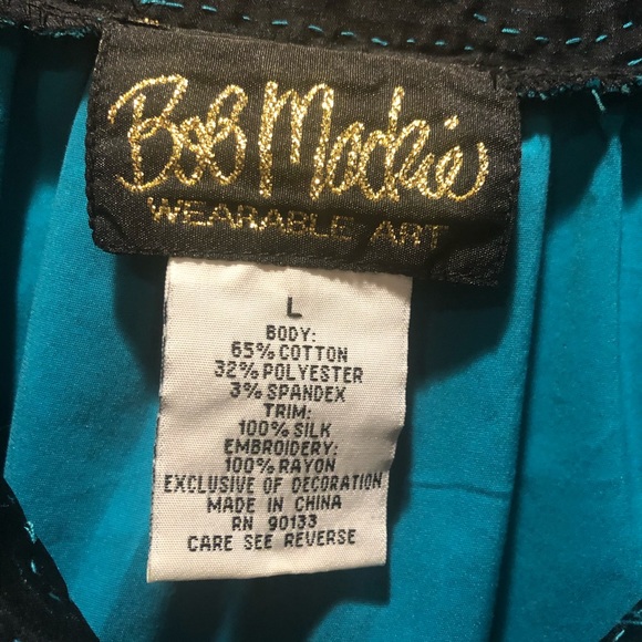 BOB MACKIE Wearable Art 90’s Blouse L - Picture 9 of 9